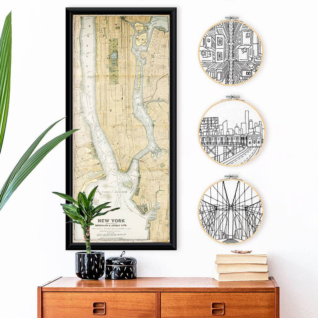 New York City Hand Embroidery Kit with Subway Design - DIY Embroidery Starter Set for Beginners - Perfect for Home Decor, Gifts & Craft Projects