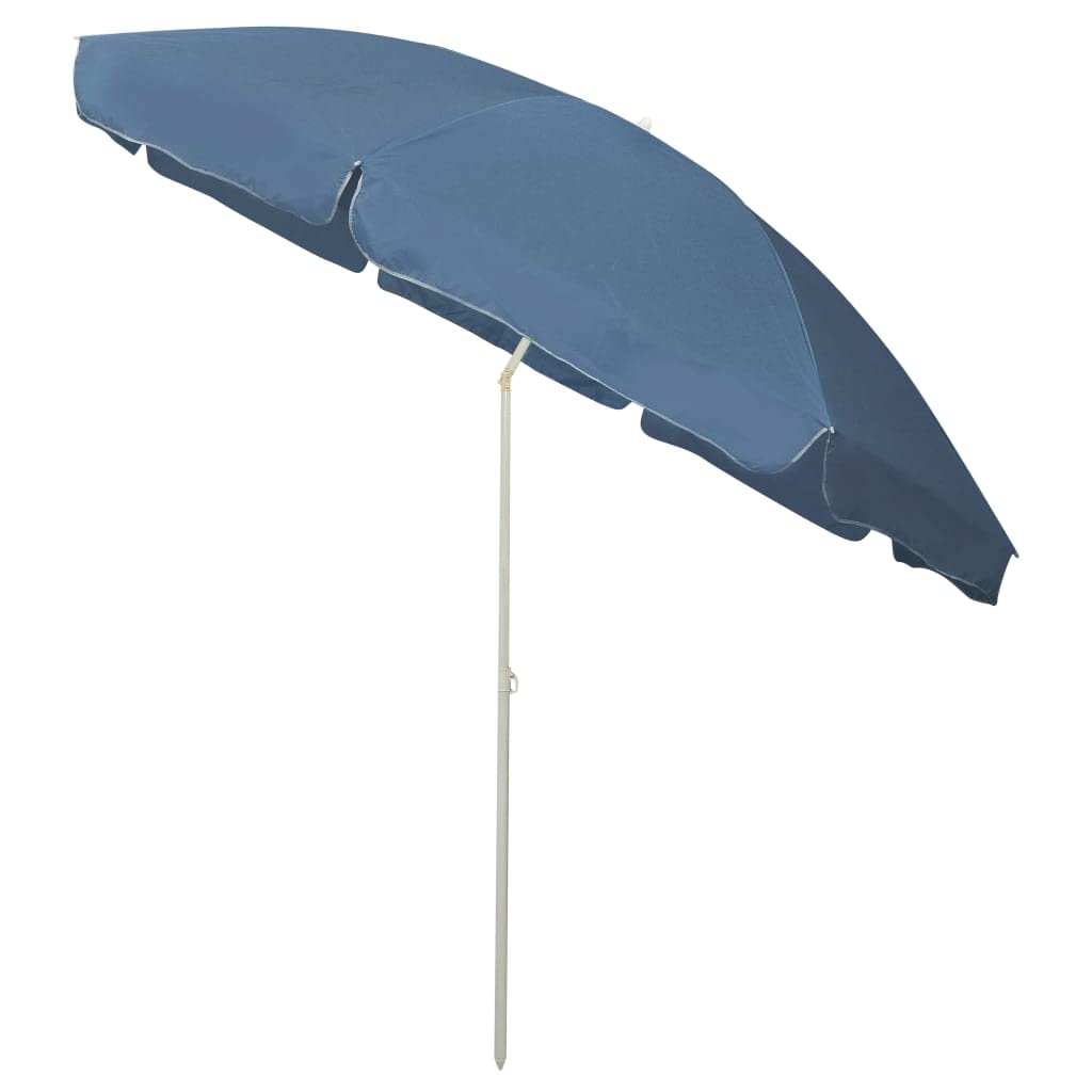 Blue VidaXL Beach Umbrella with Tilting Function - Outdoor Sun Shade for Pool, Patio, Garden, Balcony & Backyard | UV Protection Sun Shelter for Beach Days, Picnics & Outdoor Relaxation