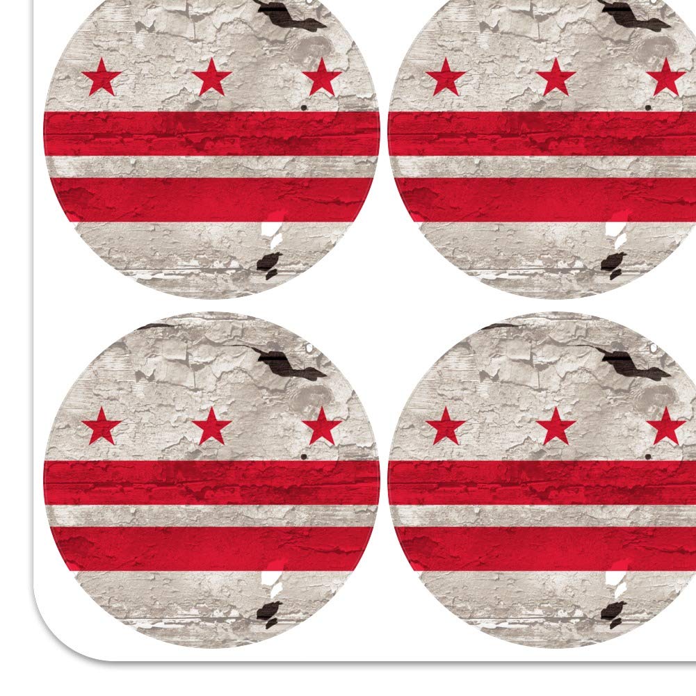 Vintage Distressed Washington DC District of Columbia State Flag Stickers - USA Patriotic Planner Decals, Scrapbooking Supplies, DIY Craft Journaling Accessories - Perfect for Bullet Journals, Travel Scrapbooks & Americana-Themed Projects