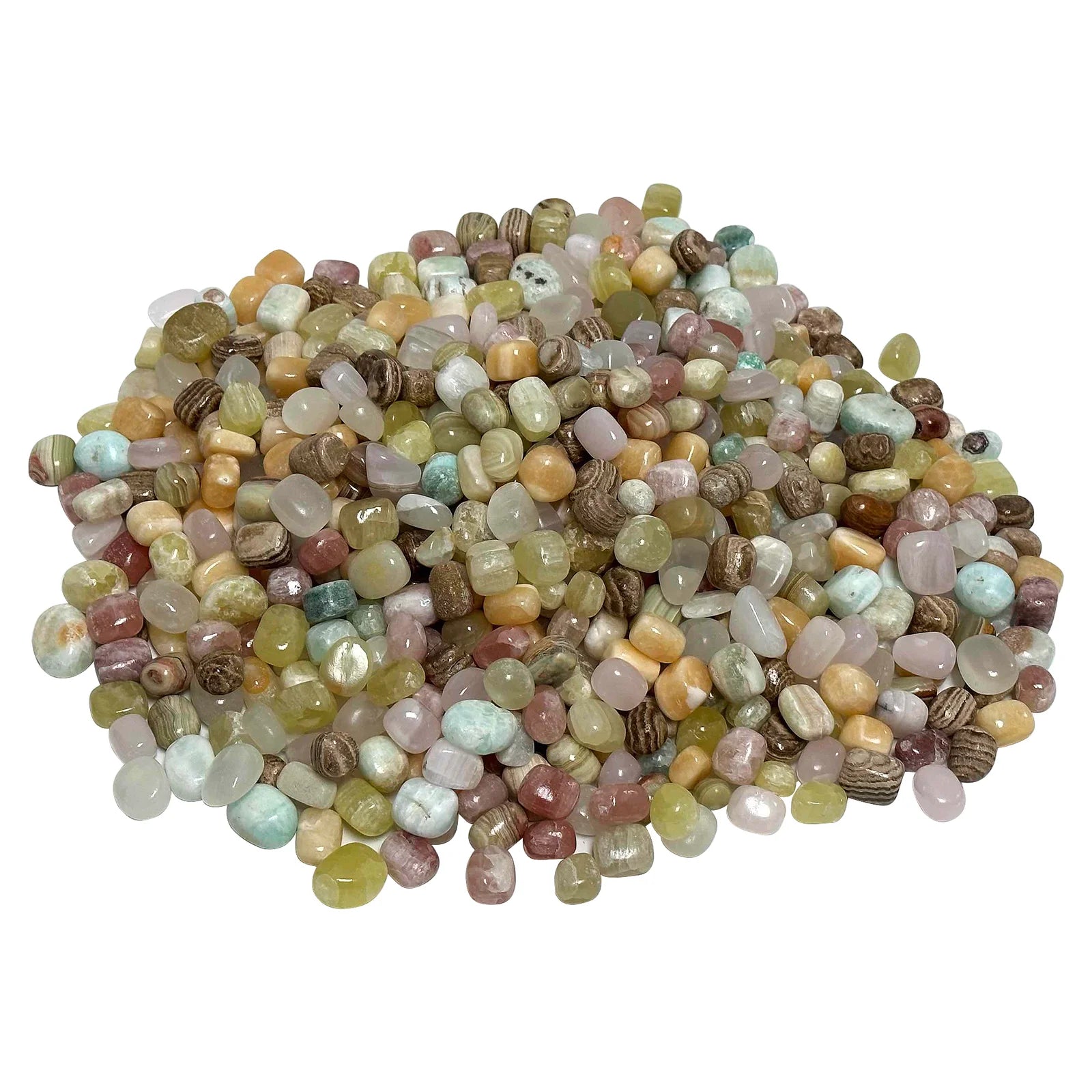 1 lb Natural Polished Mixed Calcite Gemstone Tumbled Stones - Bulk Healing Crystals for Reiki, Meditation, Chakra Balancing & Home Decor