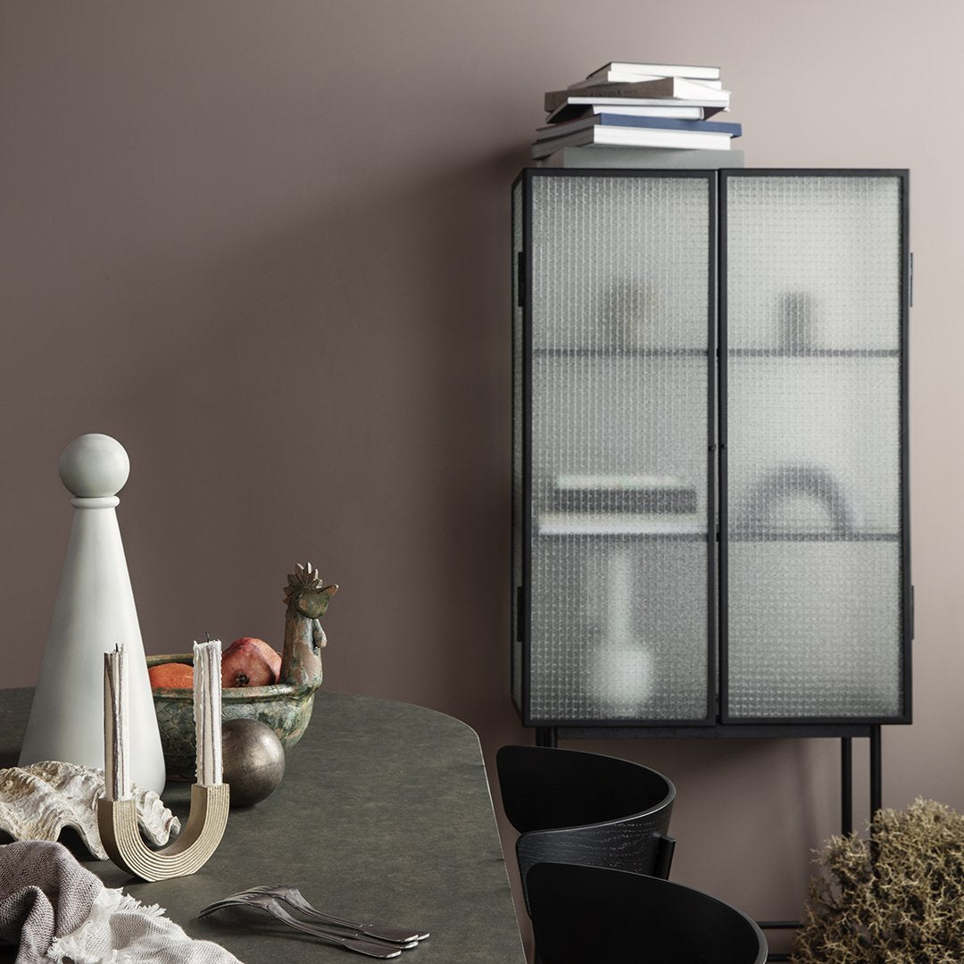 Ferm Living Haze Glass Showcase - Modern Display Cabinet for Home Decor & Collectibles - Perfect for Living Room, Bedroom, or Office Storage