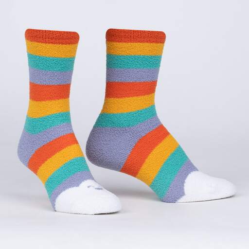 Cozy Sock It To Me Slipper Socks for Women & Men - Happy Toes Non-Slip Fuzzy House Socks for Winter, Home & Lounge Wear