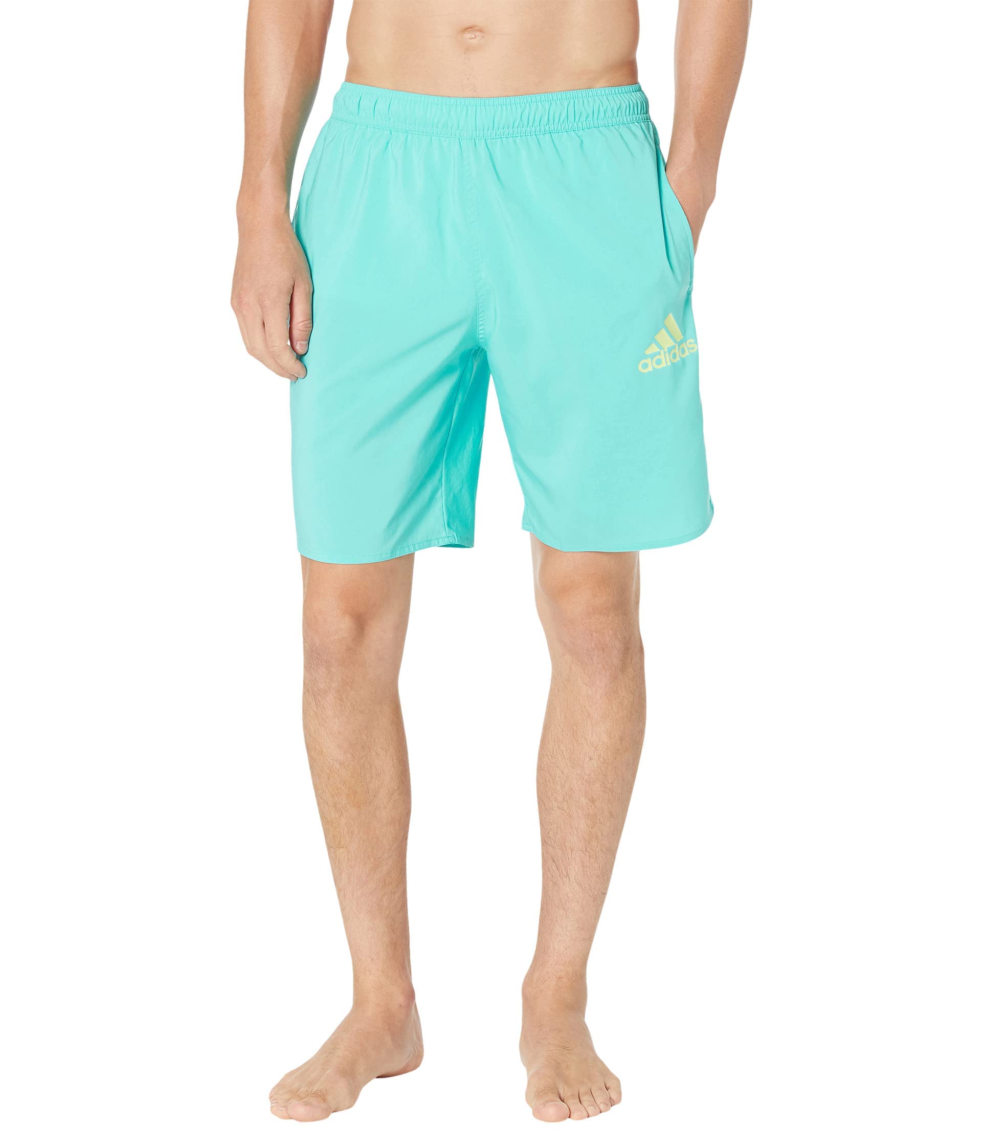 Adidas Solid 19-Inch Swim Shorts for Men - Quick-Dry Comfort Swimwear with Mesh Lining - Perfect for Beach, Pool, Surfing & Water Sports
