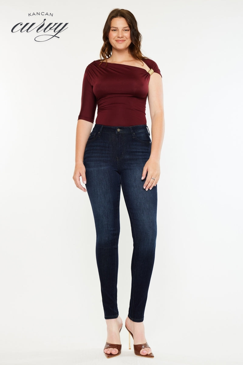 Effie Essentials High Rise Skinny Jeans for Women - Curvy Fit Stretch Denim Pants - Perfect for Casual Wear, Office & Night Out