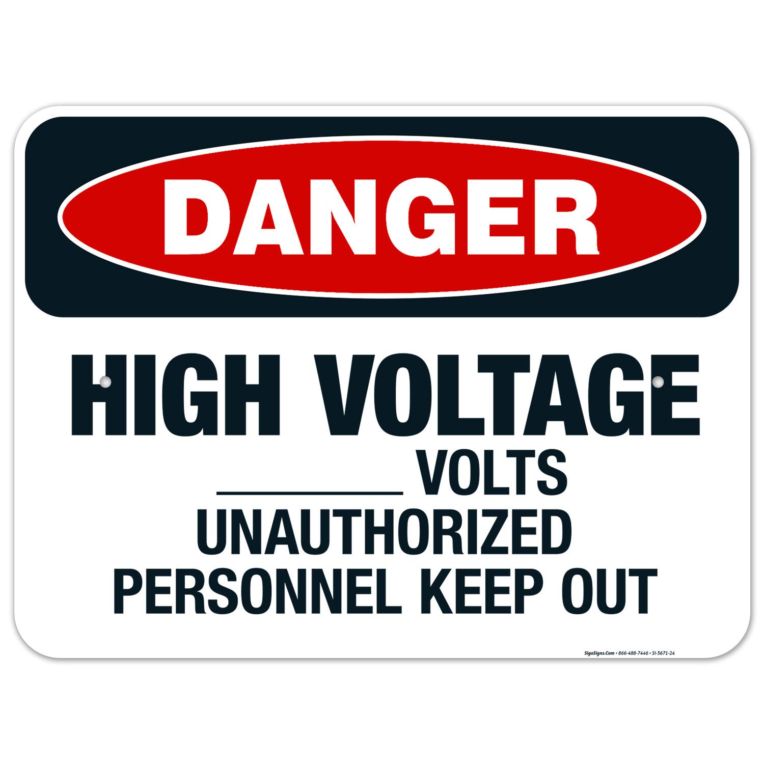 High Voltage Danger Sign - OSHA Approved Unauthorized Personnel Keep Out Warning Sign, 18x24 Inches, Rust-Free .063 Aluminum for Indoor/Outdoor Use | Fade Resistant & Made in USA | Ideal for Construction Sites, Power Plants & Industrial Safety Areas