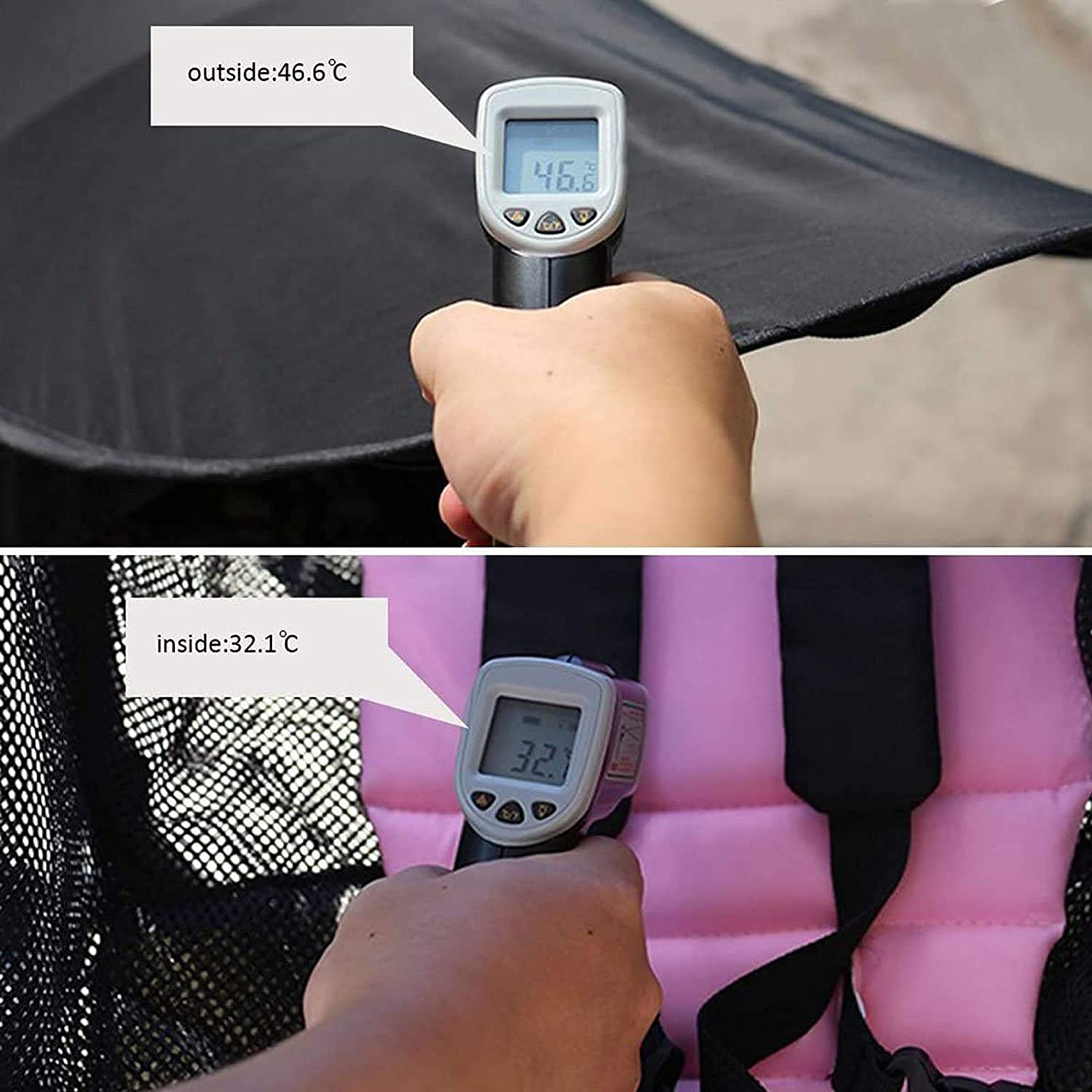 Baby Stroller Sun Shade with Mosquito Net - UV Protection Canopy & Breathable Rain Cover for Toddler Pushchair, Pram, Jogger & Car Seat - Summer Sun Shield for Outdoor Walks, Park Visits & Travel Accessories