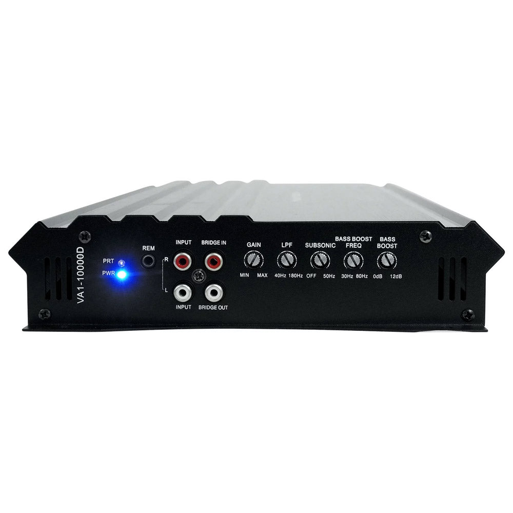 Power Acoustik VA1 10000D 10000W Mono Block Class D Car Amplifier with Bass Remote - High Power Audio System for Car, Truck & SUV Stereo Upgrade