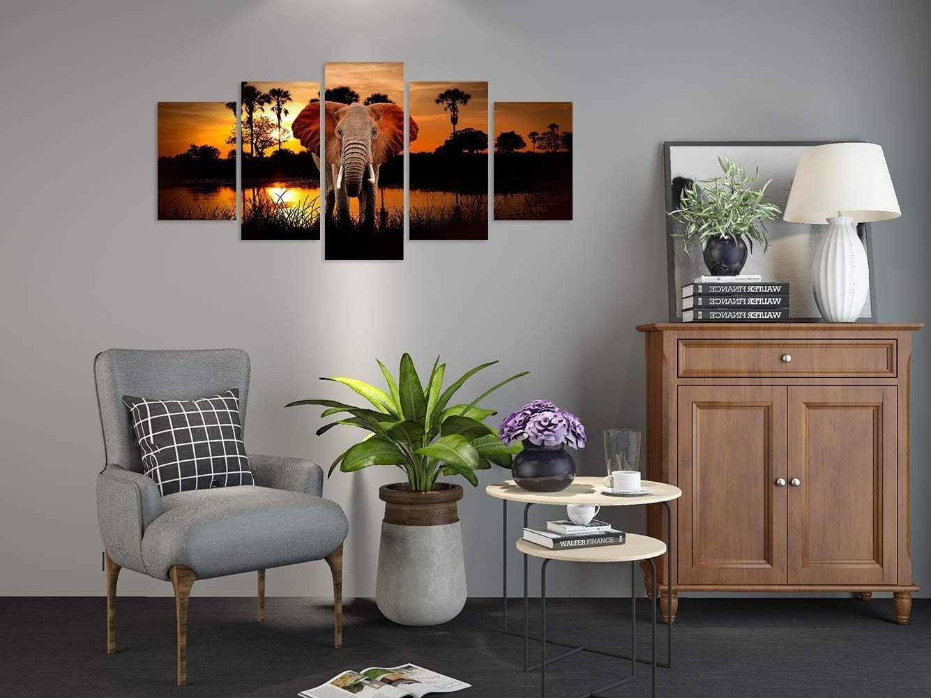 Elephant Wall Art Canvas Prints - Handmade Animal Paintings for Home & Office Decor | Perfect for Living Room, Bedroom, Nursery