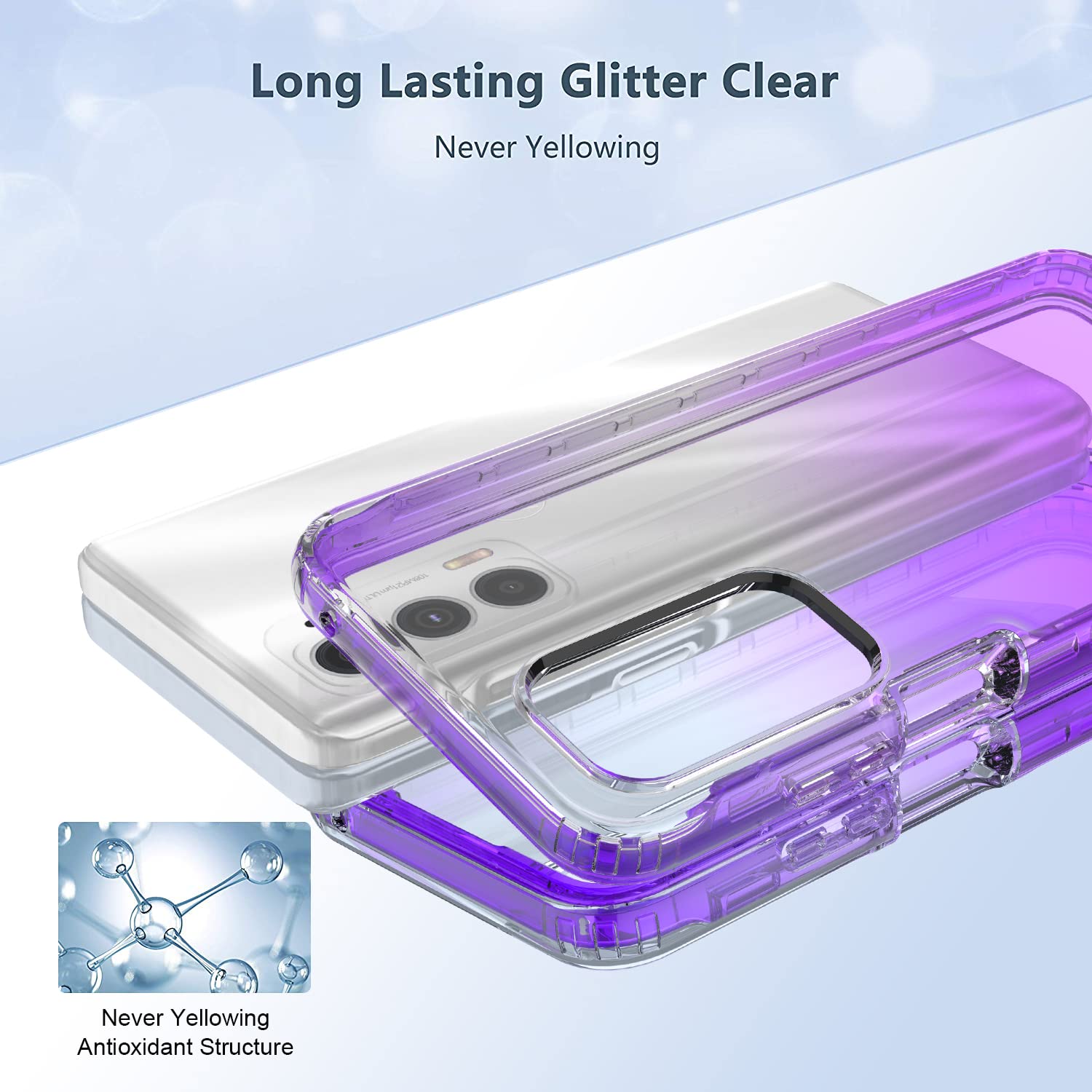 **Rosebono Samsung Galaxy A33 5G Case - Hybrid Gradient Clear Protective Cover with Shockproof Design (Purple) | Slim Fit for Everyday Use, Work & Travel**