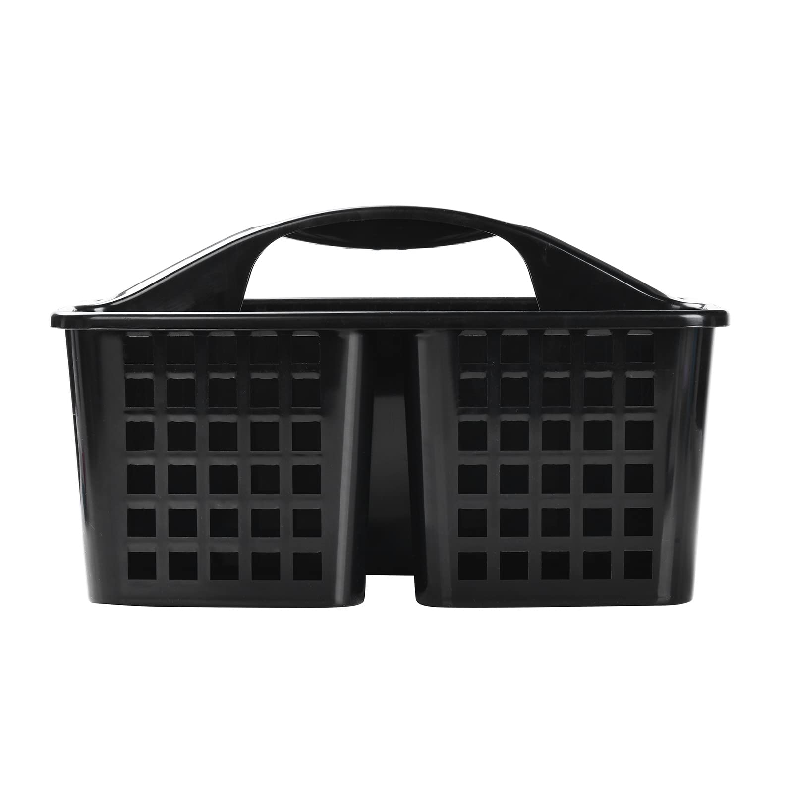 ALINK Plastic Shower Caddy Organizer with Multiple Compartments | Portable Bathroom Storage Basket with Handle | Perfect for College Dorm, Apartment & Travel Use | Black