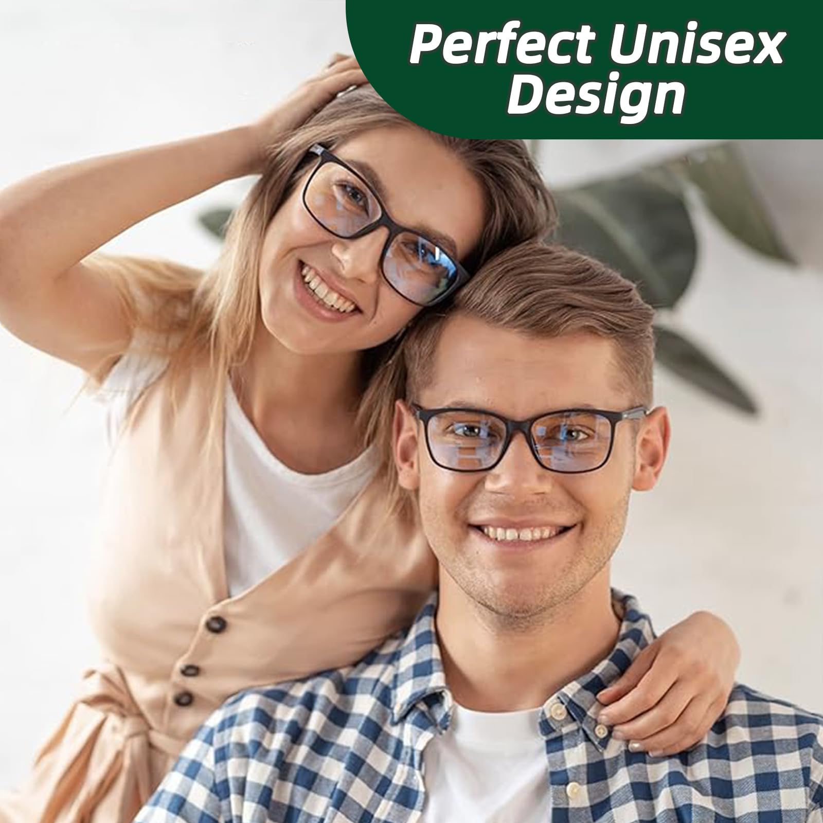 XQMMGO Blue Light Blocking Glasses - Anti Eye Strain Computer Glasses for Men & Women - Gaming, TV & Phone Use - Reduce Digital Eye Fatigue for Office Work & Screen Time