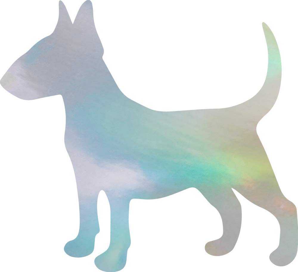 Premium Waterproof Vinyl Decal Stickers - Bull Terrier Silhouette Hologram (Set of 2) for Laptop, Phone, Helmet, Car Window, Bumper, Mug, Cup, Door & Wall Decoration | Durable Adhesive for Indoor & Outdoor Use