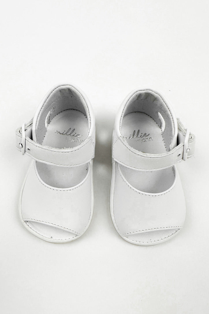 Sierra White Leather Sandals for Women - Comfortable Summer Beach Sandals with Cushioned Footbed - Perfect for Vacation, Walking & Outdoor Activities