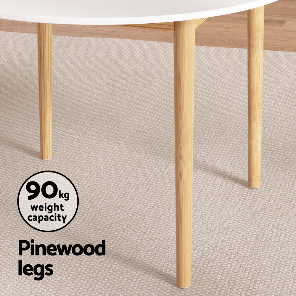 Artiss 5-Piece Wishbone Dining Table and Chair Set - Solid Wood Kitchen Table Set for 4 - Perfect for Small Spaces, Breakfast Nook & Cozy Family Meals