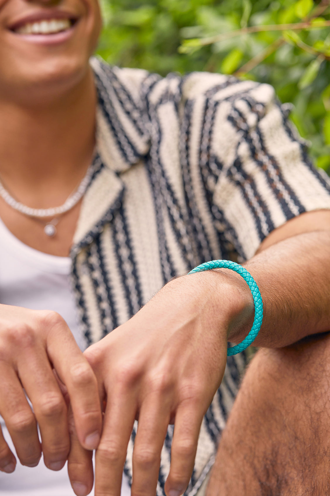 Men's Genuine Leather Single Braided Wrap Bracelet - Adjustable Wristband for Casual & Formal Wear - Perfect for Gifts, Parties, and Everyday Style
