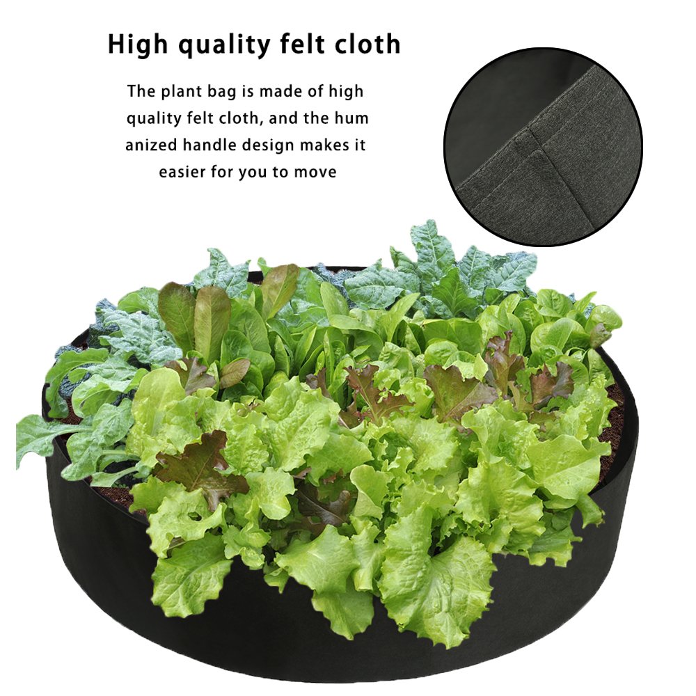 50 Gallon Round Fabric Grow Bag for Plants, Flowers & Vegetables - Breathable Garden Plant Bed, Raised Planting Container for Outdoor Gardening, Patio & Balcony