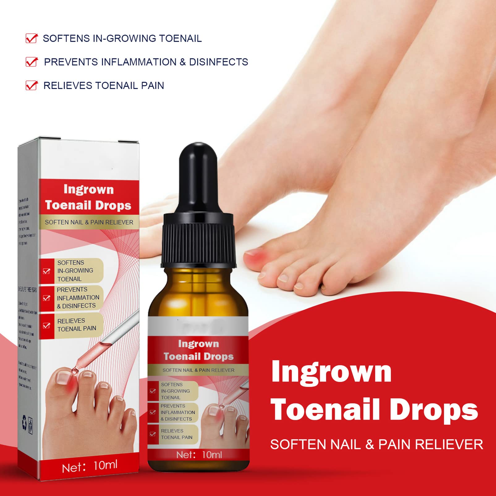 Best Ingrown Toenail Treatment Drops - Fast Relief for Painful Ingrown & Fungal Nails - Cuticle Care & Nail Softening Oil - Perfect for Pedicures, Athletes & Daily Foot Care