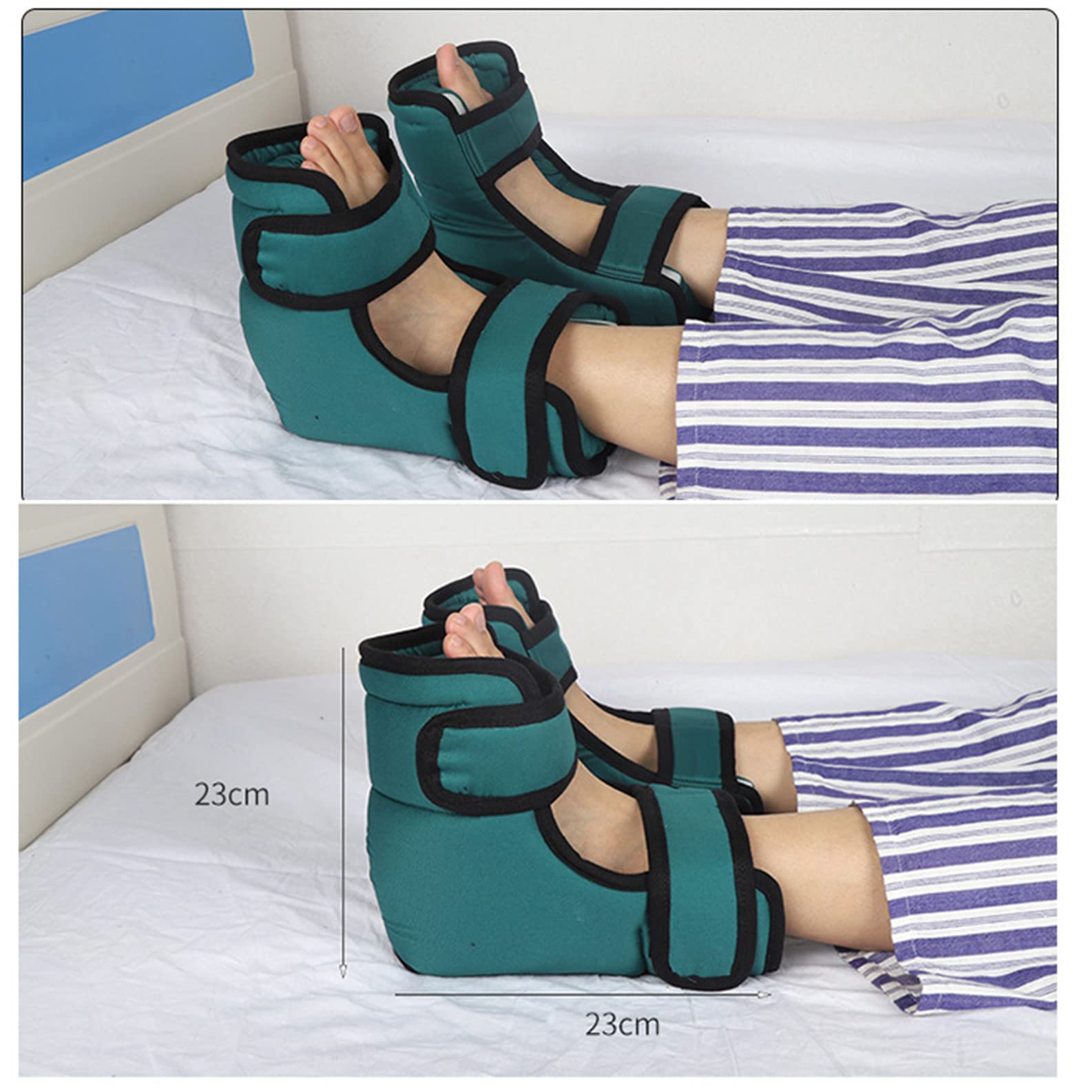 1 Pair Heel Cushion Protector Pillow for Foot Pain Relief - Pressure Sores & Ulcers Care - Comfortable Boot for Injuries & Pressure Relief - Ideal for Bedridden Patients, Diabetics & Post-Surgery Recovery