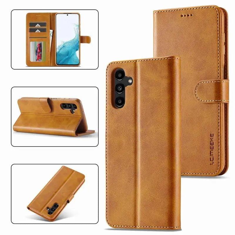Samsung Galaxy S24 Genuine Leather Wallet Case - Slim Protective Cover with Card Slots for Daily Use & Travel