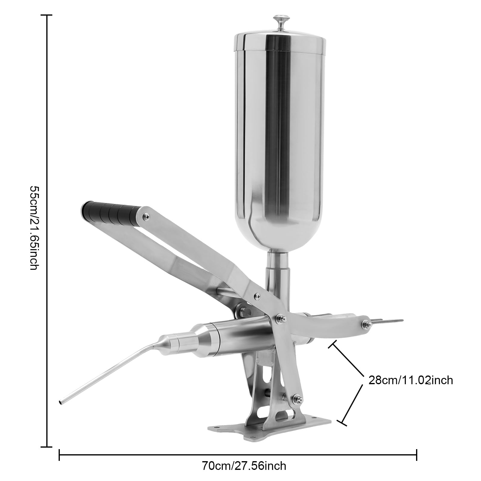 DYRABREST 5L Manual Donut Filling Machine - Stainless Steel Donut Stuffing Filler for Bakeries & Home Kitchens - Easy Hand Operated Doughnut Injector - Perfect for Spanish Churros, Cream & Jam Fillings