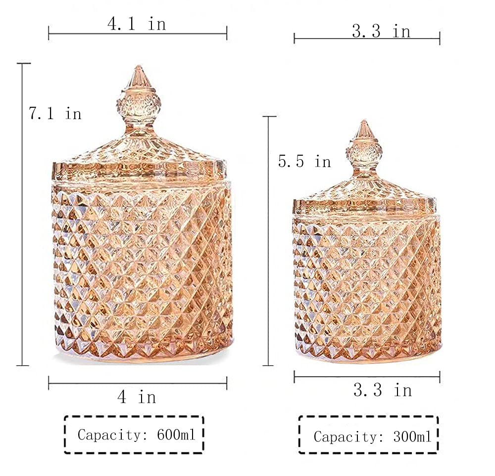Amber Glass Candy Jar with Lid - Party Wedding Buffet Display