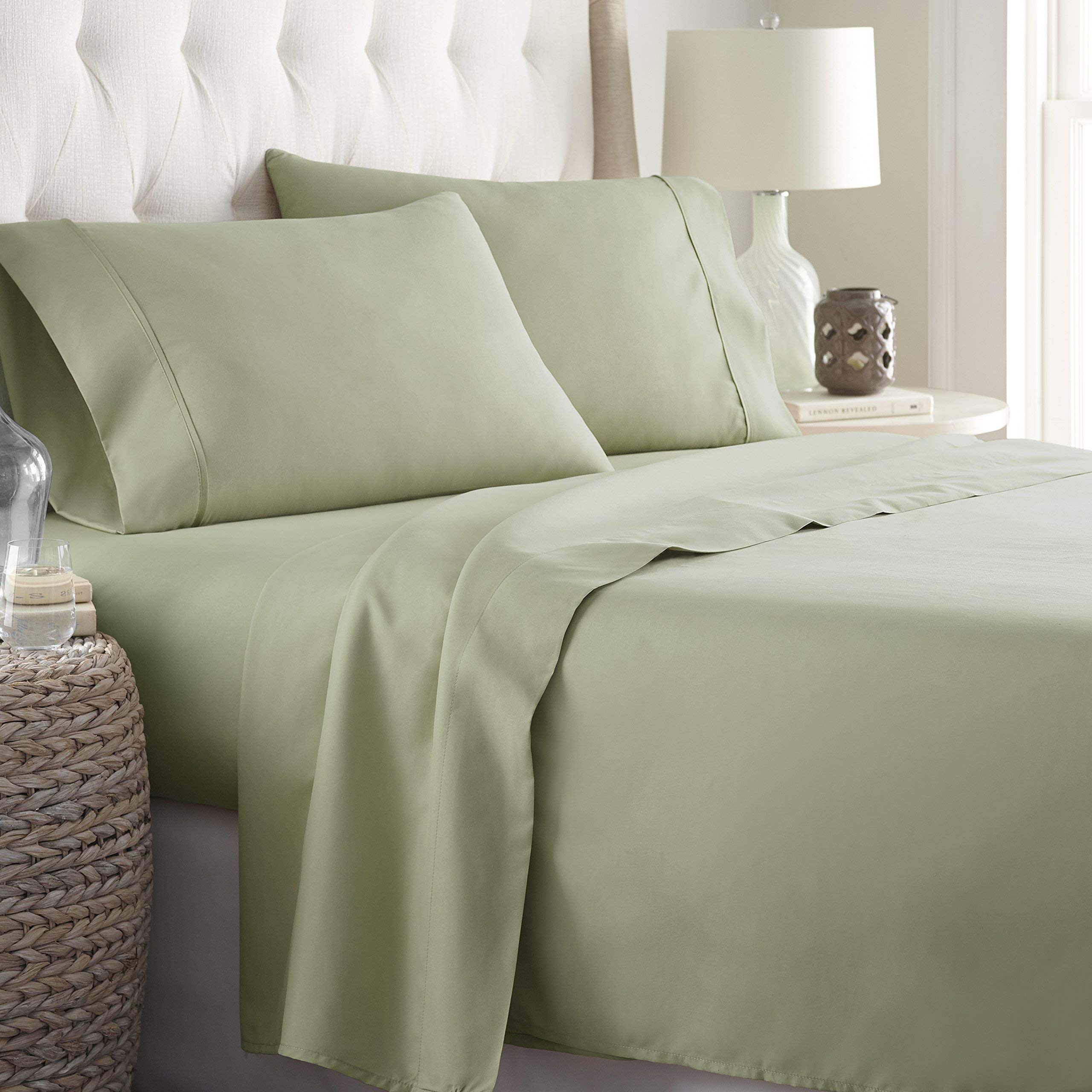 Eco-Friendly 1000 Series 4-Piece Long Staple Cotton Bed Sheet Set (Flat Sheet + 15