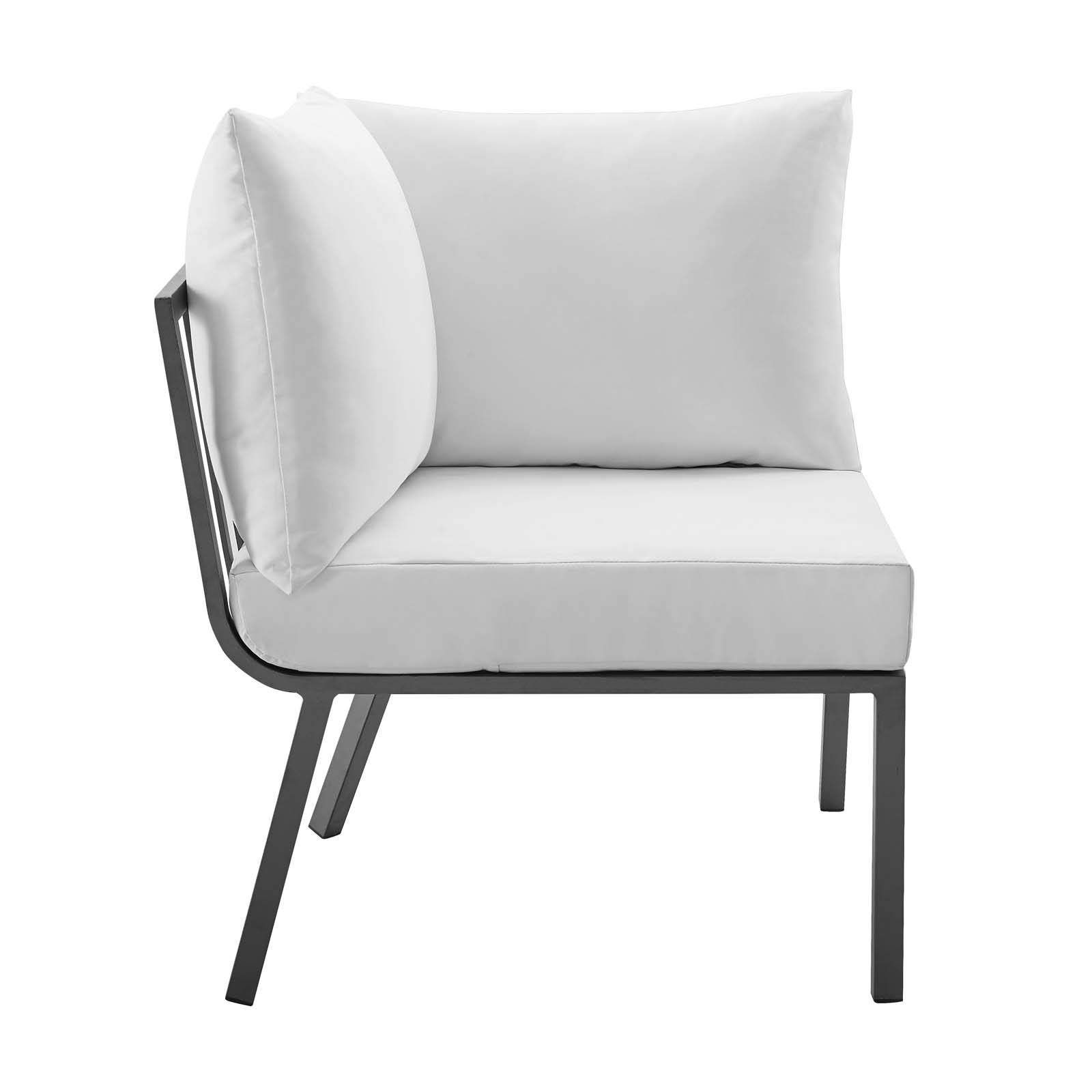 Modway Riverside Outdoor Patio Furniture Set - 2-Piece Gray & White Wicker Sofa for Garden, Poolside, Deck or Backyard Relaxation