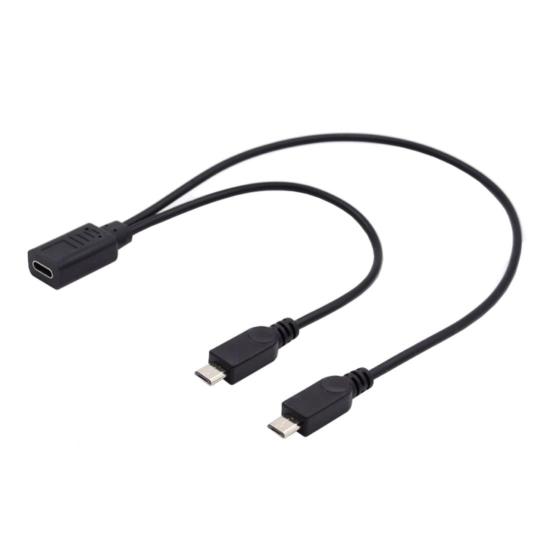 Chenyang USB C Splitter 1 to 2 Micro USB Charging Cable - 0.98FT/0.3M Dual Port Fast Charger for Phone & Tablet - Perfect for Travel, Office & Home Use