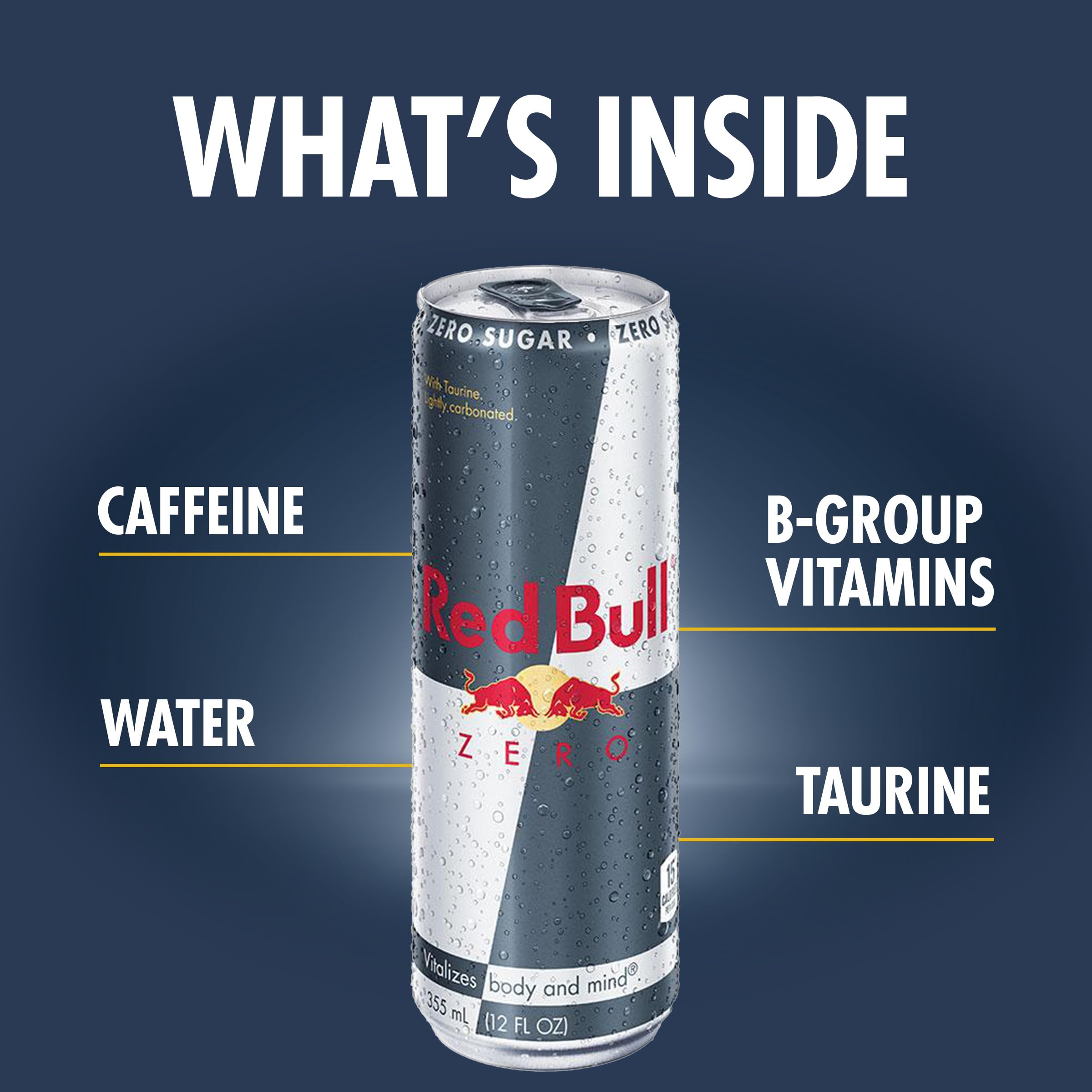 Red Bull Zero Sugar Energy Drink, 12 Fl Oz (Single Can) - Perfect for Workouts, Gaming & All-Night Study Sessions