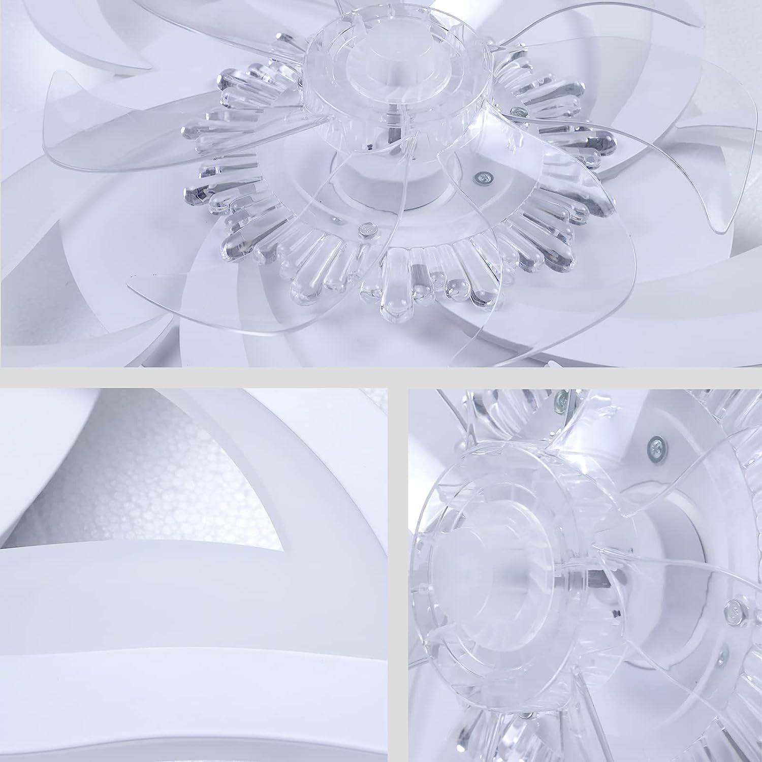Modern & Quiet Wildcat LED Ceiling Fan with Remote Timer - 50W Flower-Shaped Ceiling Light for Bedroom, Living Room & Office - Energy Efficient Cooling & Stylish Home Decor