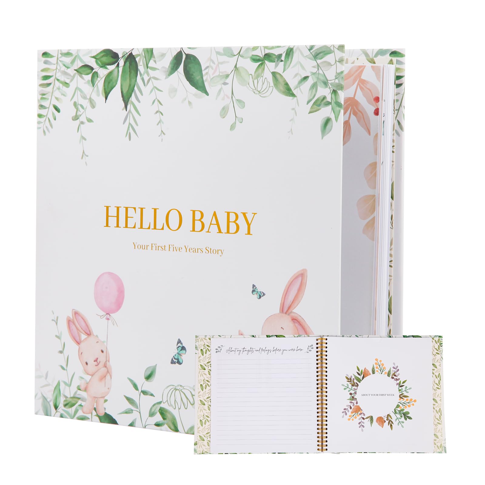 Baby Memory Book - 5 Year Photo Album for Boys & Girls, Pregnancy Journal & Baby Shower Gift - Perfect for New Parents to Record Milestones