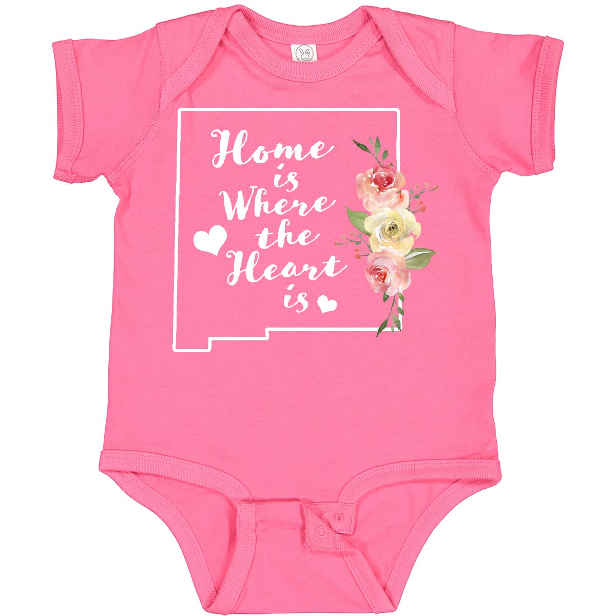 Inktastic New Mexico Home Is Where the Heart Is Watercolor Baby Bodysuit - Soft Cotton Infant Onesie for Newborns, Baby Shower Gifts & Family Travel Outfits