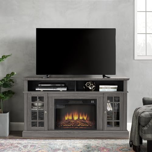 Black + Dark Walnut(with Fireplace)