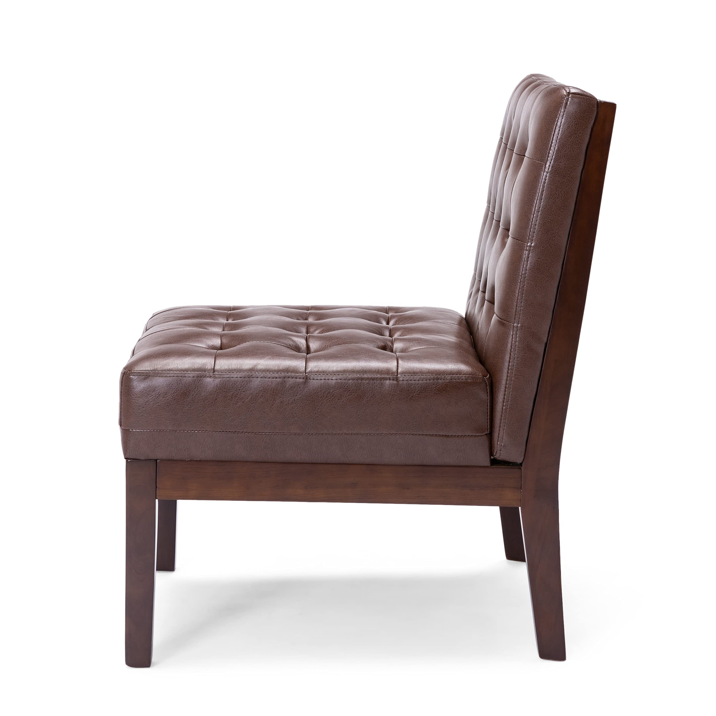 Christopher Knight Home Uintah Accent Chair - Dark Brown & Dark Espresso Upholstered Lounge Chair for Living Room, Bedroom, or Office - Comfortable Modern Seating with Sturdy Wooden Legs