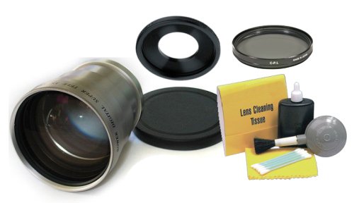 Nikon Coolpix P80 3.0X Telephoto Lens with Circular Polarizing Filter, Lens Adapter Ring & 5-Piece Cleaning Kit - Perfect for Travel Photography, Wildlife Shots & Outdoor Adventures