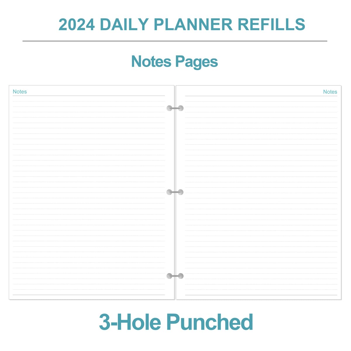 2025 Daily & Monthly Planner Refill Pages - One Page Per Day with Prioritized To-Do List, Notes & Appointment Schedule | 3-Hole Punched for Binders | January-December 2025 | Folio Size 8.5