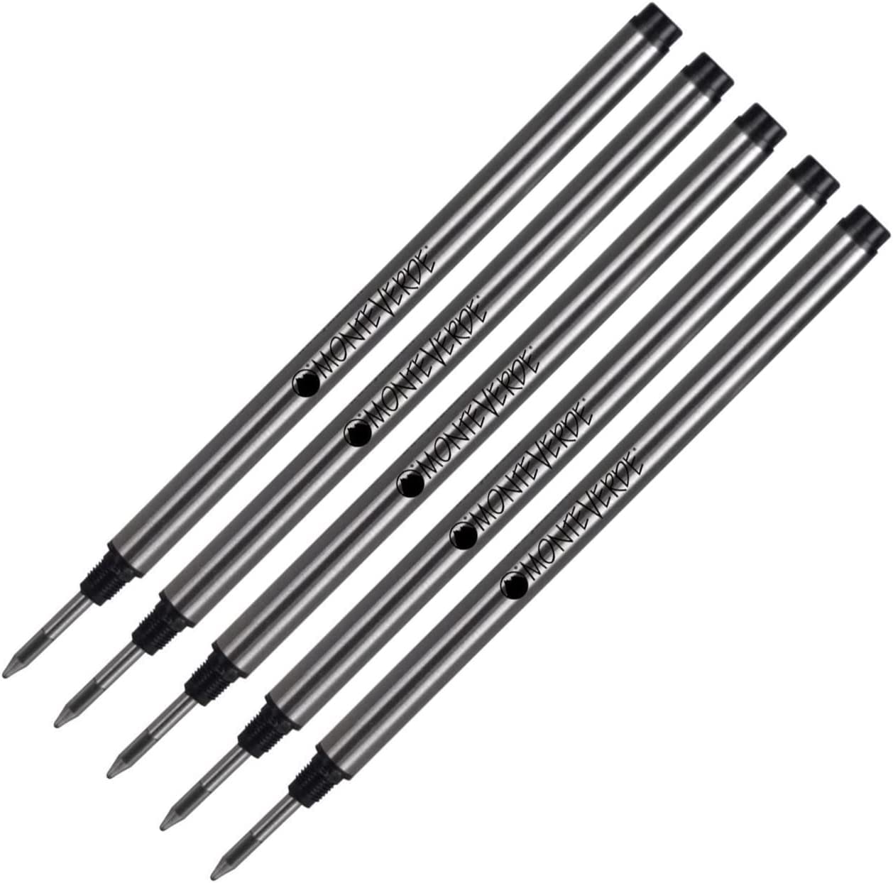 Monteverde Soft Roll Rollerball Pen Refills 5-Pack - Medium Point M23 Threaded Tip Dark Blue - Compatible with Montblanc Capped Pens - Premium Pen Refills for Smooth Writing - Ideal for Office, School & Everyday Use