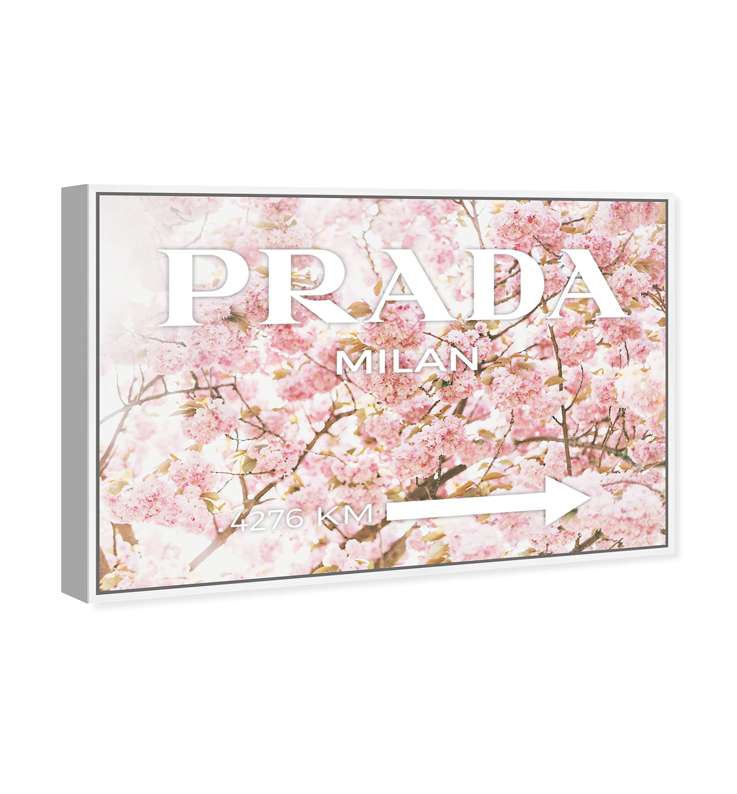 Oliver Gal Artist Co. 'Milan Sakura' Framed Wall Art - 30x20 Inch Pink & White Fashion Canvas Print for Home Décor | Perfect for Living Room, Bedroom & Office Decoration