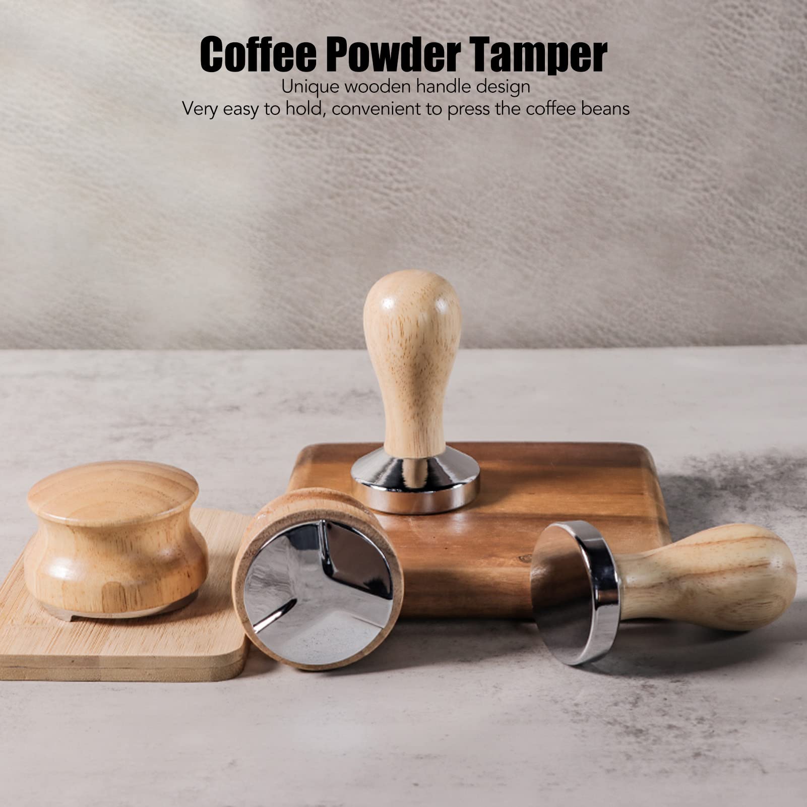 Premium 49mm Espresso Tamper - Stainless Steel Coffee Press with Wooden Handle, Flat Base for Perfect Espresso Extraction - Ideal for Home Baristas & Coffee Shops