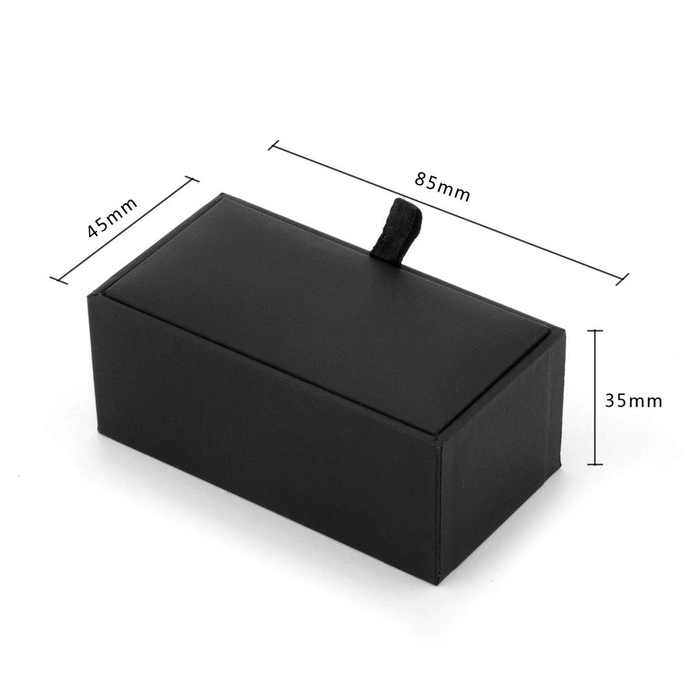 Teensery Black PU Leather Cufflinks Display Case - Flip Top Jewelry Organizer Box for Men - Perfect for Gifts, Travel & Home Storage