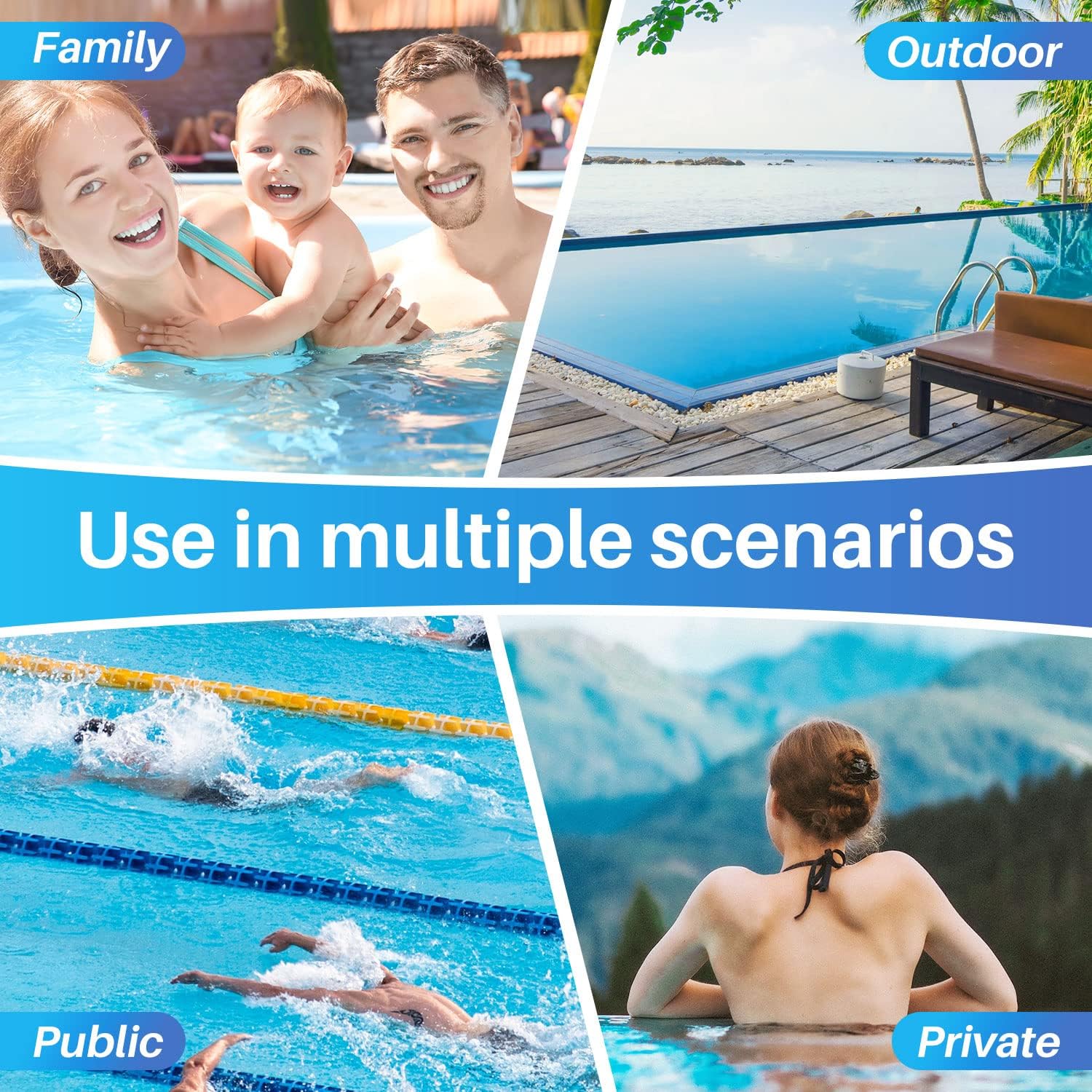 POOLPURE 1.5HP 5400GPH Powerful Self-Priming Dual Voltage Swimming Pool Pump for Inground/Above Ground Pools - Includes Strainer Basket, Low Noise Operation - Perfect for Backyard, Residential & Commercial Pool Maintenance
