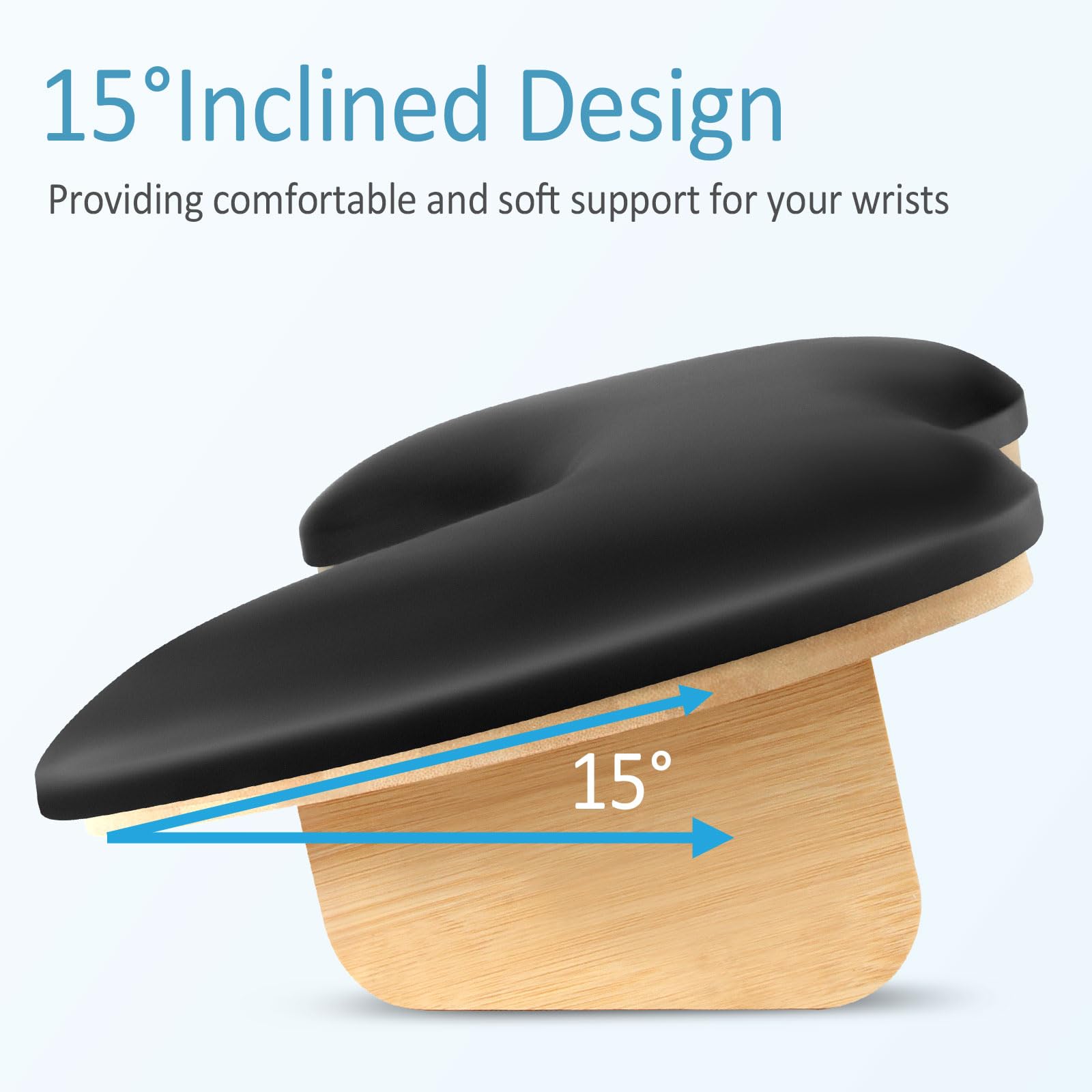 Ergonomic U-Shaped Hand Rest for Nail Technicians - Adjustable Nail Arm Rest Cushion with Detachable Brackets & Non-Slip Nail Table Mat - Perfect for Gel, Acrylic & Manicure Services in Salons & Home Studios (Black)