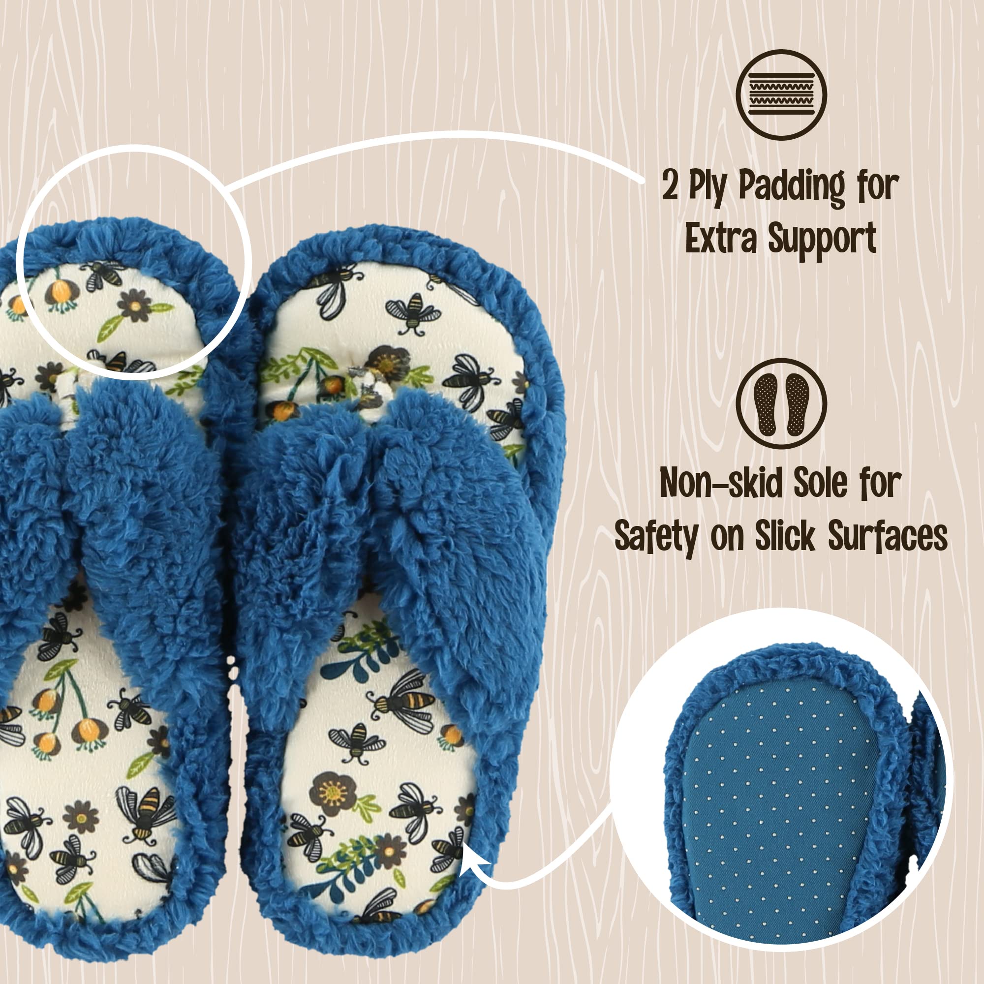 Cozy Women's Fuzzy Spa Flip Flop Slippers - Soft Indoor/Outdoor House Shoes for Relaxation & Comfort - Perfect for Lounging, Spa Days & Home Wear