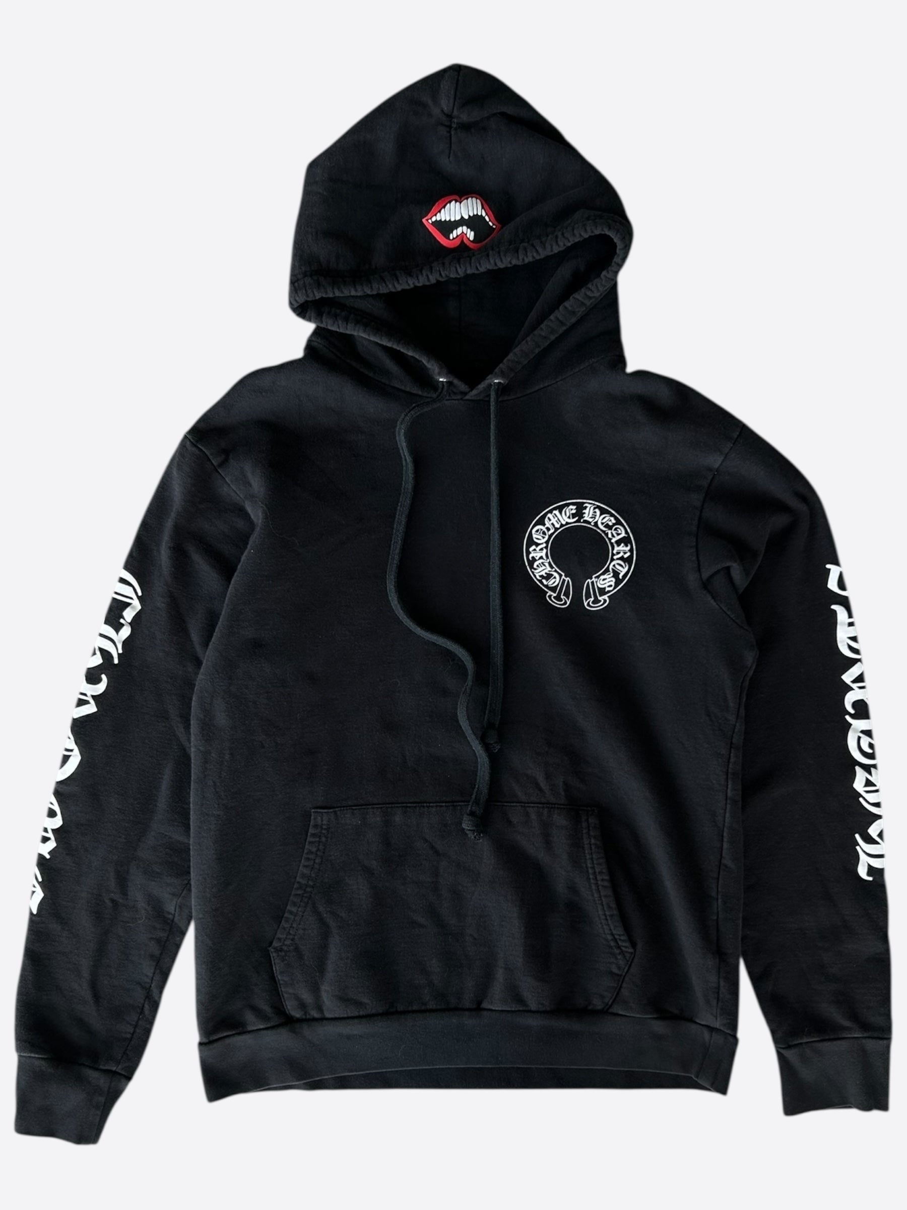 Chrome Hearts Black & White Horseshoe Logo Hoodie - Stylish Streetwear for Men & Women | Perfect for Casual Outfits, Urban Fashion & Hip-Hop Style