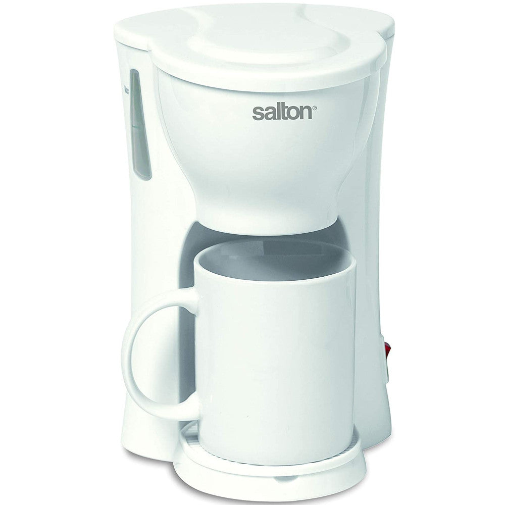 SALTON 1 Cup Mini Compact Drip Coffee Maker with Reusable Mesh Filter - Perfect for Office, Dorm, Travel & Small Spaces | FC1026