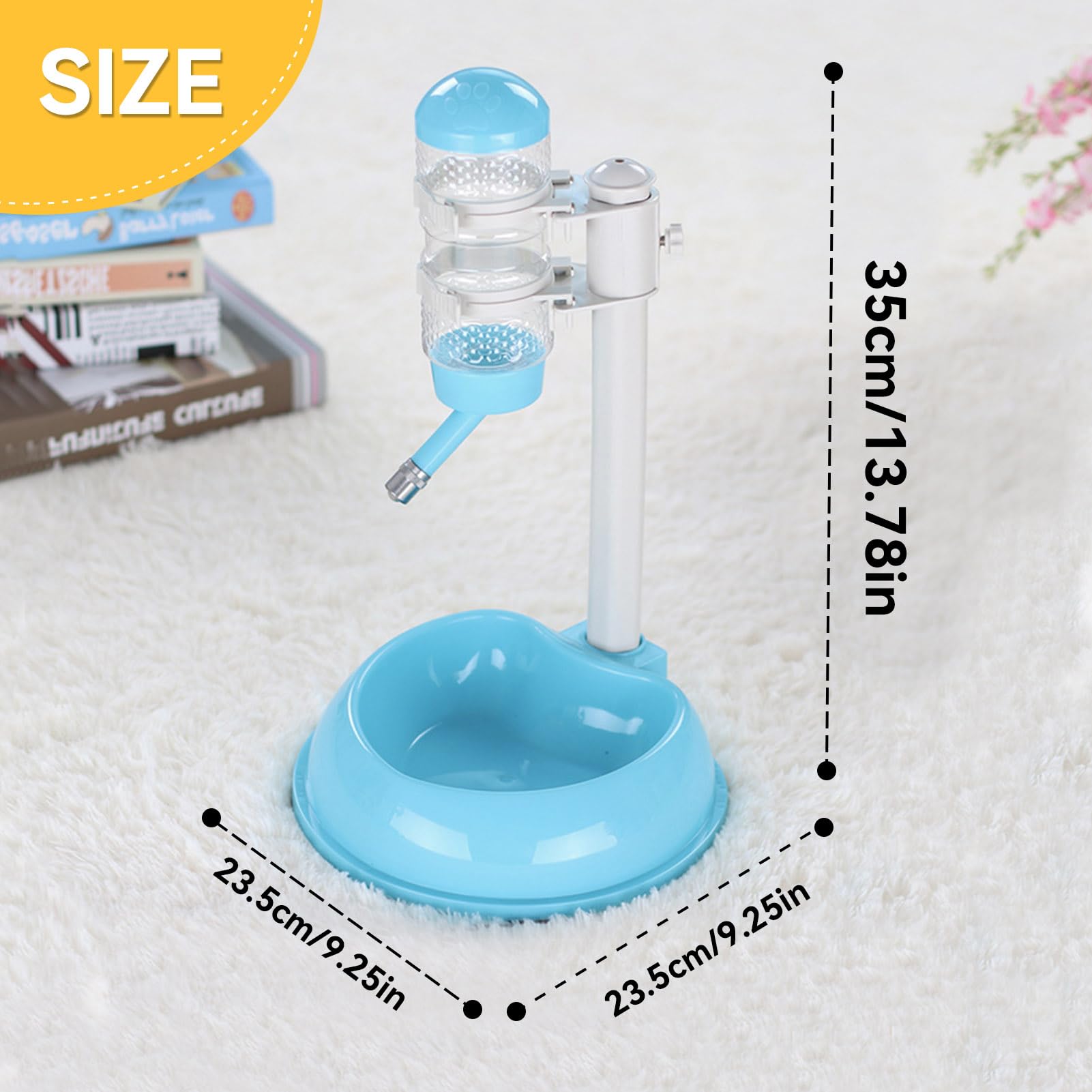 Adjustable No Drip Dog Water Bottle Stand - Portable Pet Water Dispenser for Dogs and Cats (Blue) - Ideal for Travel, Hiking, and Outdoor Adventures