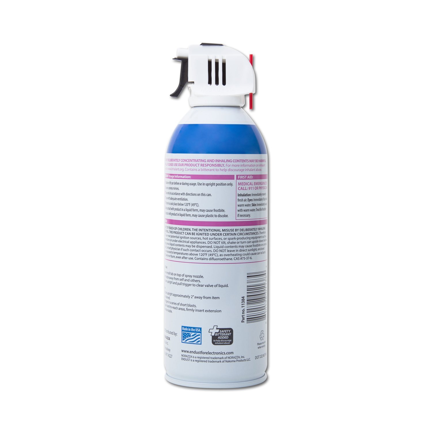 Endust for Electronics - 12 Pack Compressed Air Dusters (10 oz Each) with Bitterant - Office & Home Cleaning for Computers, Keyboards & Electronics (11384P12)