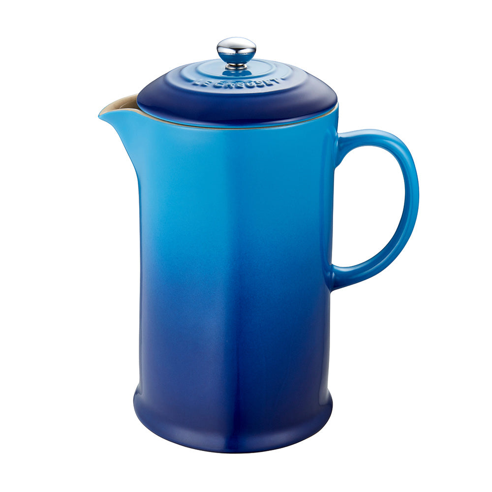 Le Creuset Stoneware French Press Coffee Maker - 34 oz, Blueberry - Perfect for Home, Office & Camping Brewing Fresh Coffee
