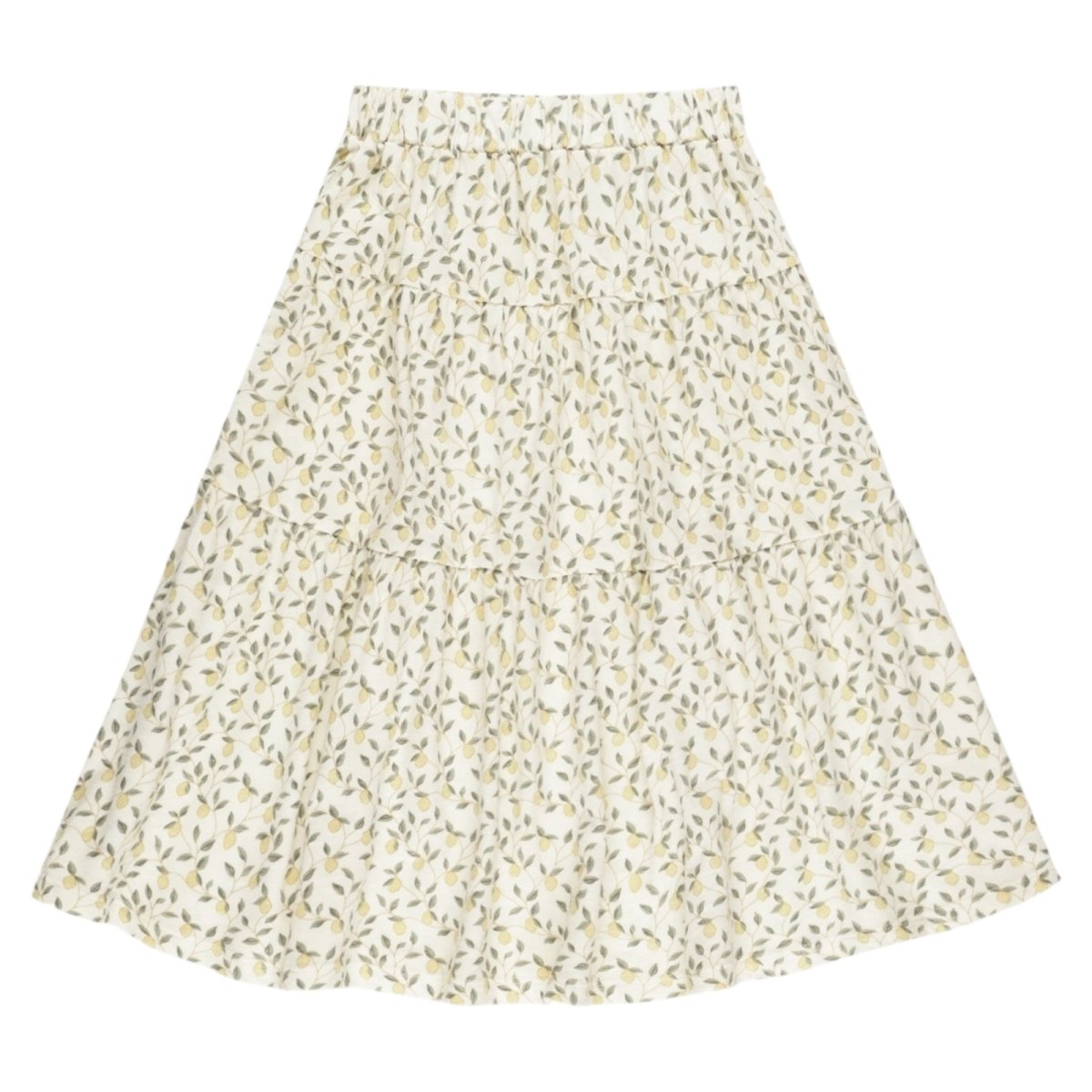 LEMONS TIERED MIDI SKIRT - Floral Print Summer Skirt for Women | Perfect for Beach, Vacation & Casual Outfits