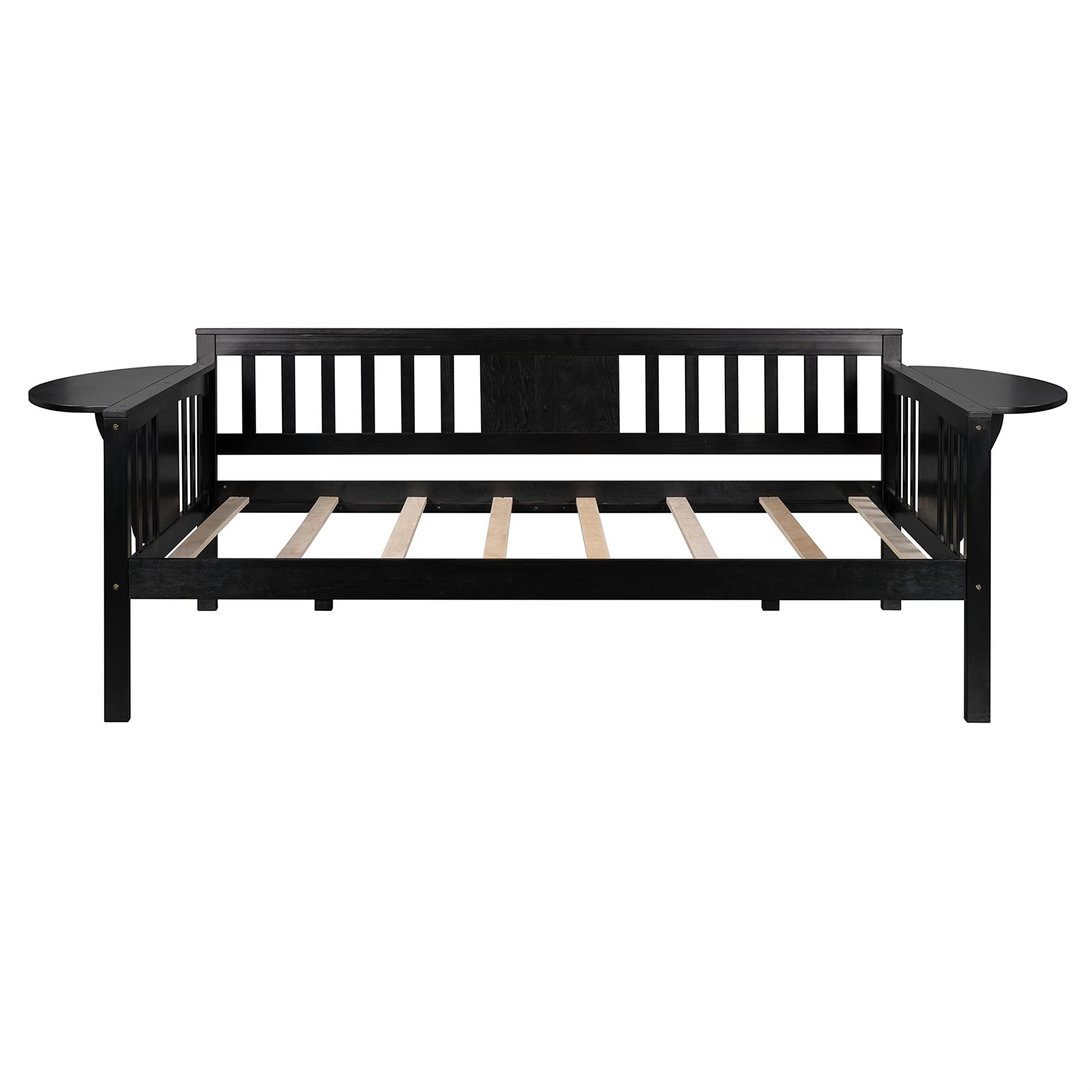 Twin Size Wooden Daybed Frame for Kids & Adults - Convertible Sofa Bed for Bedroom & Living Room - Espresso Finish - Perfect for Guest Rooms, Small Spaces & Multi-Functional Furniture Needs
